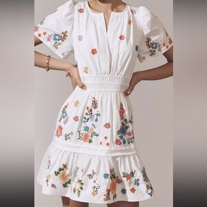 Anthropologie, Somerset, mini dress embroidered edition